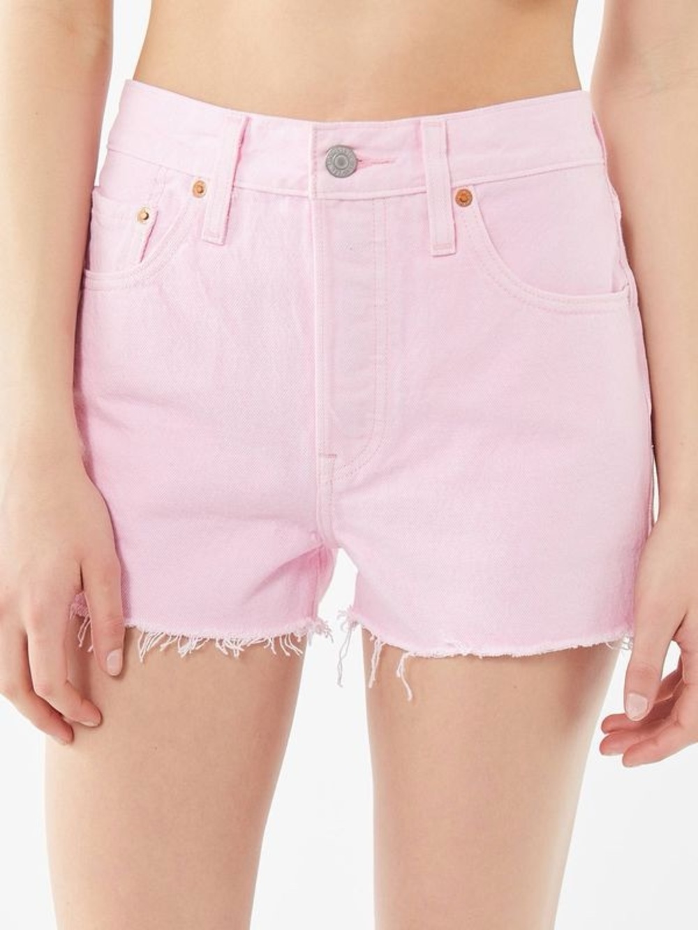 Levi’s bubble gum Pink 501 Denim High-Rise Shorts button fly
